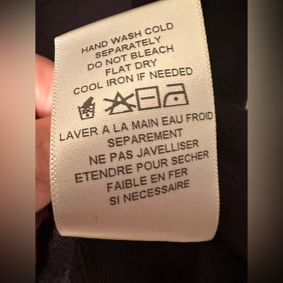 RO & DE XS Black SOFT Stretchy Crew Neck Ruffled Sleeve Smile Hem Hi Lo MADE USA - Picture 7 of 11